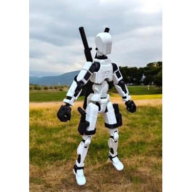 Imagem de Boneco Articulado Dummy 13 para Artistas - Modelo 3D 14cm Branco Preto