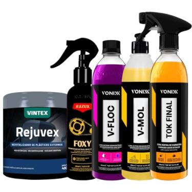 Imagem de Kit Completo Para Moto V-floc 500ml V-mol 500ml Tok final 500ml Vonixx Foxy 240ml Razux Rjuvex 400g Vintex Acessorios