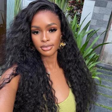 Imagem de Peruca OQ HAIR Water Wave 22" Cabelo humano 180% de densidade de renda