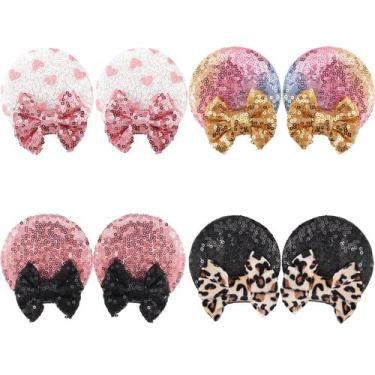 Imagem de Clipes de cabelo CellElection Sequin Mouse Ears para mulheres e menina