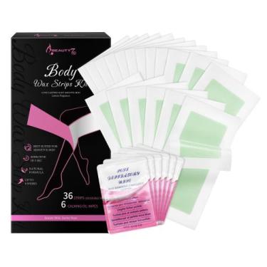 Imagem de Kit de tiras de cera Beauty7 Body Wax Strip para depilação facial