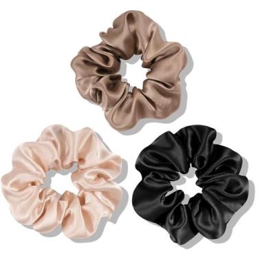 Imagem de Silk Scrunchies OLESILK 100% seda de amora para dormir o cabelo, pacot