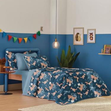 Imagem de Jogo De Cama Casal Atlantix 3 Pçs 138x188x30 100% Algodão Era Dos Dinossauros