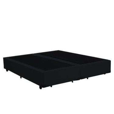 Imagem de Base Box King Bipartido Preto Suede 38x198x203