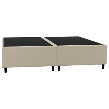 Imagem de Cama Base Box King Bipartido Bege Suede 193x203