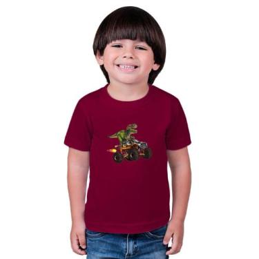 Imagem de Camiseta Masculina Infantil Track Dino - marcelo, Vinho, 4