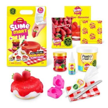 Imagem de Slime Mart Zuru Bolo de Morango Comida Realista Infantil - Fun Divirta