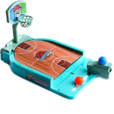Imagem de Mini Jogo de Basquete de Mesa Infantil com Lançador 24 cm e 2 Bolas Brinquedo Finger Crianças Basketball