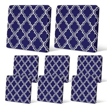 Imagem de pickyNproud 8 peças de capas de almofada de pátio elásticas para sofá ao ar livre, capas de substituição laváveis para móveis com parte inferior elástica para sofá e cadeira