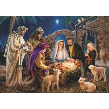 Imagem de Quadro Com Moldura Religiosos Presépio de Natal Natividade de Jesus - 