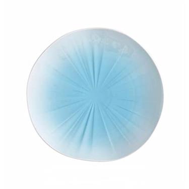 Imagem de Prato de serviço disco de cerâmica prato de jantar estilo chinês ocidental prato doméstico prato plano branco prato raso prato de frutas pratos de jantar simples (cor: B, tamanho: 003)