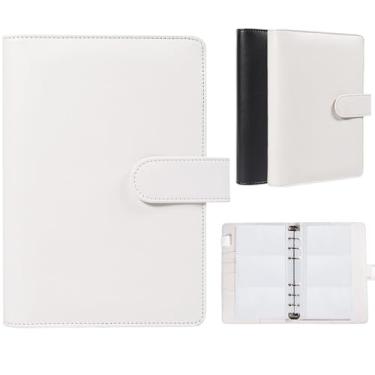 Imagem de BYSTER Fichário de cartão fotográfico A6 Kpop com 40 páginas internas de cartão, álbum de 6 anéis de photocard com 240 compartimentos para cartão, capa de fichário de couro PU com fecho de fivela