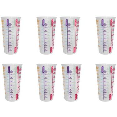 Imagem de Kit 8 Copos de Plástico Medidor Dosador 500ML 3205-JAGUAR
