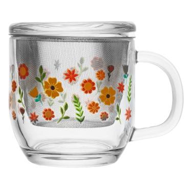Imagem de Caneca com Infusor Chá e Tampa Primavera com Flores Lilás 33