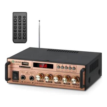 Imagem de Amplificador Estéreo Bluetooth Vedo AK198E 60W RMS com Graves Potentes