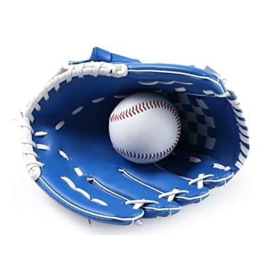 Imagem de Luva de basebol, luvas de rebatida 10,5/11,5/12,5 polegadas luva de beisebol de couro de PVC acessórios para desportos ao ar livre mão esquerda castanho/preto/azul (cor: 90 (45-45), tamanho dos EUA