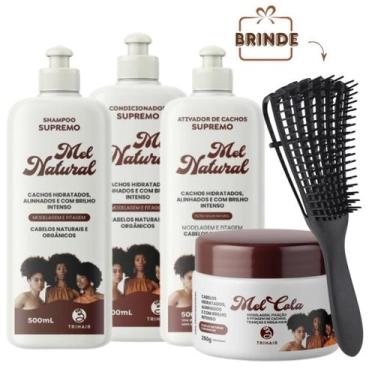 Imagem de Kit Sh + Cond + Ativador Mel Natural + Mel cola 250g Trihair