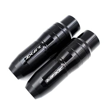 Imagem de XLYJNB Para Kawasaki ZX6R ZX636 Ninja Motocicleta CNC Frame Crash Pads Escapamento Sliders Crash Protector Proteção contra Queda (Cor: Preto)