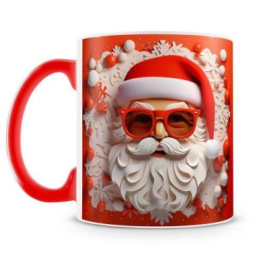 Imagem de Caneca Papai Noel 3D - Cerâmica 325ml para Café e Chocolate Quente - A