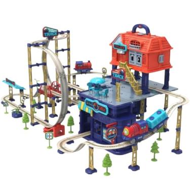 Imagem de Brinquedo de Montar Pista e Estação de Trem Premium 2 em 1 C/Som Castela