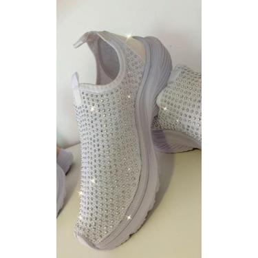 Imagem de Tenis Meia Feminino Branco Strass Lia Vieira, 39