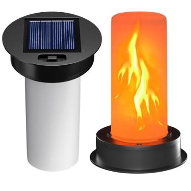 Imagem de Pacote com 2 peças de substituição de luz solar com chama cintilante, peças de luz solar externa à prova d'água para lanternas de balão de ar quente (serve para aberturas de 7,5 a 9,5 cm), kit de