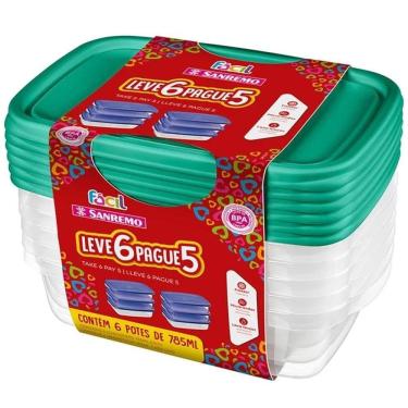 Imagem de Conjunto De Potes 785ml Leve 6 Pague 5 Cores - Sr165-7 - Sanremo Leve 6 Pague 5 785ml Sanremo Sr165-7