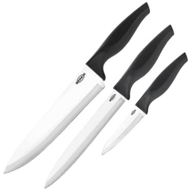 Imagem de Conjunto De Facas Com 3 Peças Cross Preto - 2556-309 - Brinox