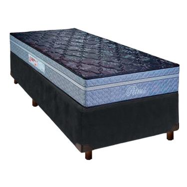 Imagem de Conjunto Cama Box Cinza Solteiro + Colchão Molas Ensacadas Petrus Paropas