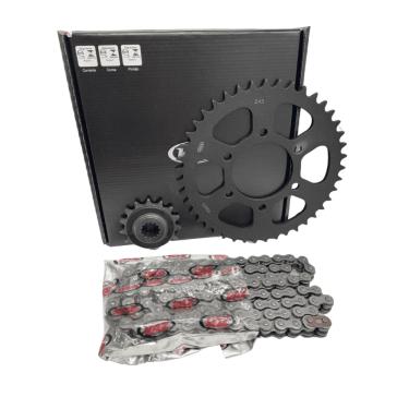 Imagem de KIT RELACAO TRANSMISSAO COMPLETO XTREME BLACK COM RETENTOR V K02312X KAWASAKI Z750 2004 à 2014