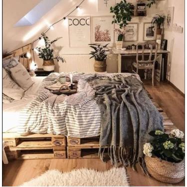 Imagem de Cama de Pallet Queen 200x160x30 cm - Madeira Pinus - PALLET SP