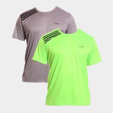Imagem de Kit 2 Camisetas Dry Slim Fit Academia - OX SILVER, Verde, M