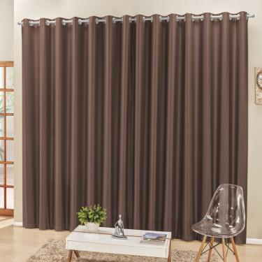 Imagem de Cortina 2 Mts Sala Quarto Escritório Semiblackout para Varão Tabaco