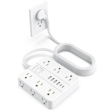 Imagem de Protetor de sobretensão Power Strip AOFO 15FT 12 tomadas AC 6 USB