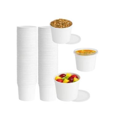 Imagem de Pote Marmita Delivery Resistente Freezer Microondas 100Un 530ml - Bras