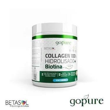 Imagem de Colágeno 100 Hidrolisado com Biotina e Vitaminas 300g GoPure, Sem Sabo