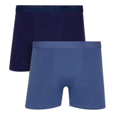 Imagem de Kit Com 2 Cuecas Boxer Lupo 784-088, Azul, Marinho, G