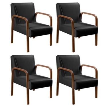 Imagem de Conjunto 4 Poltronas Decorativa Anita Kit Cadeiras Sala Recepção - Bel