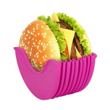 Imagem de Suporte para Hamburguer em Silicone Reutilizável Retrátil Lavável Vári
