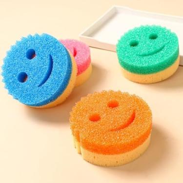 Imagem de Esponjas coloridas - Esponjas de prato multiuso sem arranhões para cozinha, banheiro e limpeza doméstica - feitas com espuma de polímero sem BPA (5 unidades)