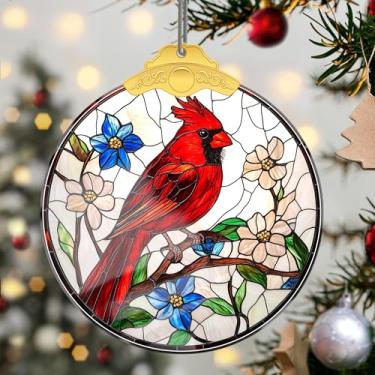 Imagem de Enfeites de Natal para pendurar em cristal, enfeites de árvore de Natal feitos à mão, decoração de carro e casa - presentes de Natal, decoração de artesanato em acrílico, ideias de troca de presentes