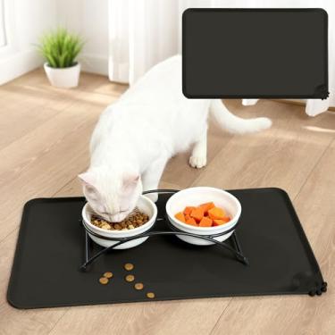 Imagem de Jogo americano para animais de estimação, tapete de alimentação de silicone antiderrapante à prova d'água, fácil de limpar, perfeito para cães e gatos, tapete de prato de longa duração para animais de