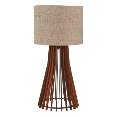 Imagem de Abajur Rústico De Madeira Para Decorar Quarto, Sala De Estar