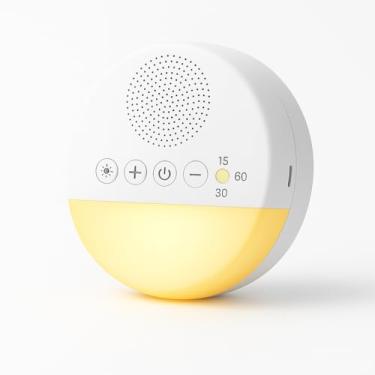 Imagem de Máquina de Som Ruido Branco White Noise Sleep Machine Aparelho de Som Ruído Branco com 20 Sons Calmantes, Luz Noturna e Timer – Acalma Bebês, Melhora o Sono de Crianças e Adultos