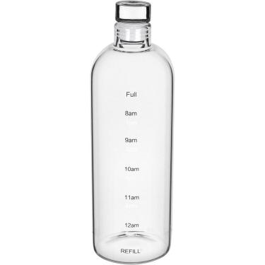 Imagem de Kit 2 Garrafas Suco água Home&co Com Tampa Vidro 1l 26x8x8cm