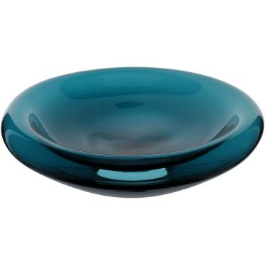 Imagem de Centro Mesa Fruteira Decorativo Home&co Vidro 9x34x34cm Azul