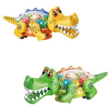 Imagem de Brinquedo Crocodilo Jacaré infantil Bate Volta Som Luz Divertido - Fun