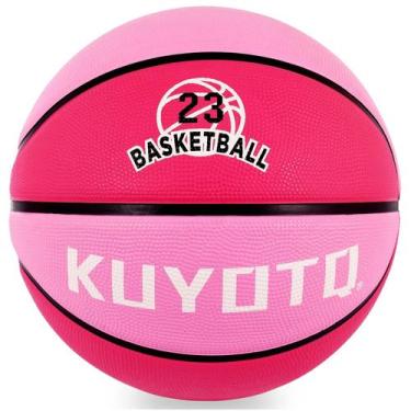 Imagem de Borracha premium de basquete KUYOTQ tamanho 5 27,5" rosa vermelha