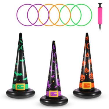 Imagem de Conjunto de jogos inflável Yeepoo Halloween Witch Hat Ring Toss