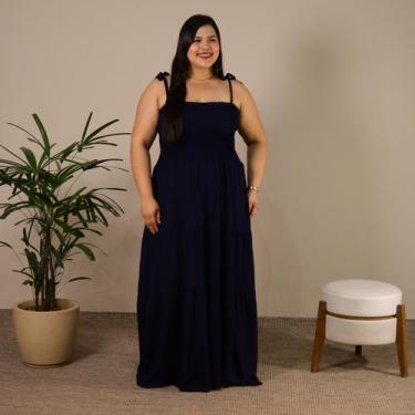 Imagem de Vestido Longo Feminino Com Lastex de Amarrar no Ombro Elegante - 40 Gr